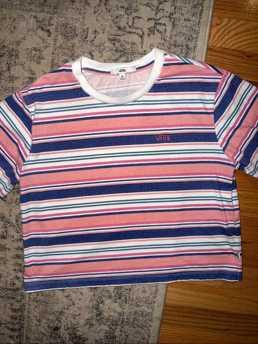 Vans Wazzy Stripe Cropped Tee Shirt